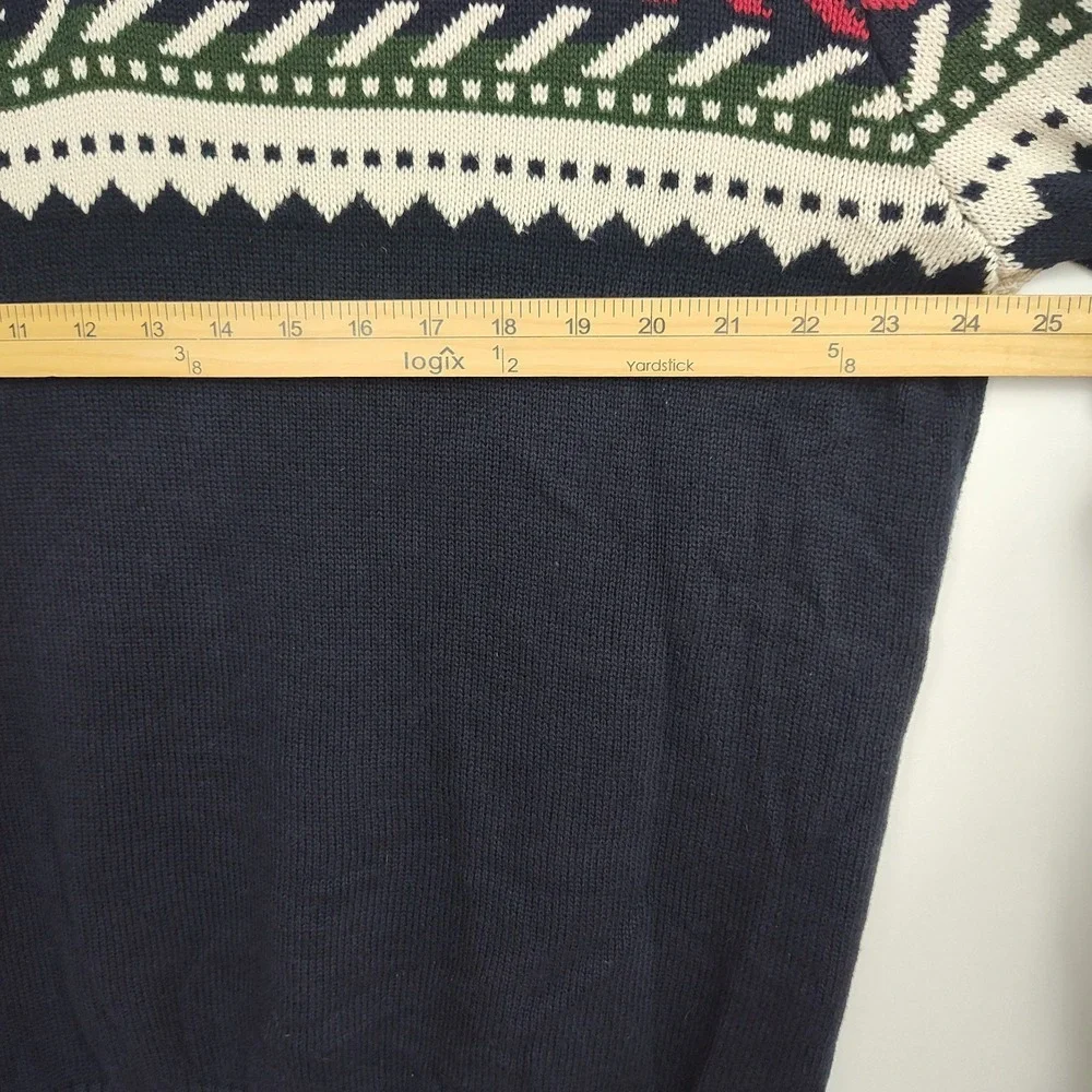 Weatherproof Vintage 1/4-Zip Sweater Men's XXL Nordic Blue/Cream Holiday Sweater